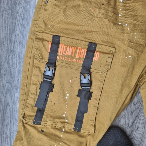 Men's Tan Overalls with Black Straps - Picture 8 of 11